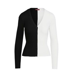 STAUD Black and White Cargo Cardigan